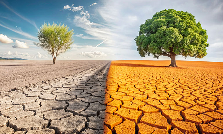 alberi che cambiano con il clima torrido